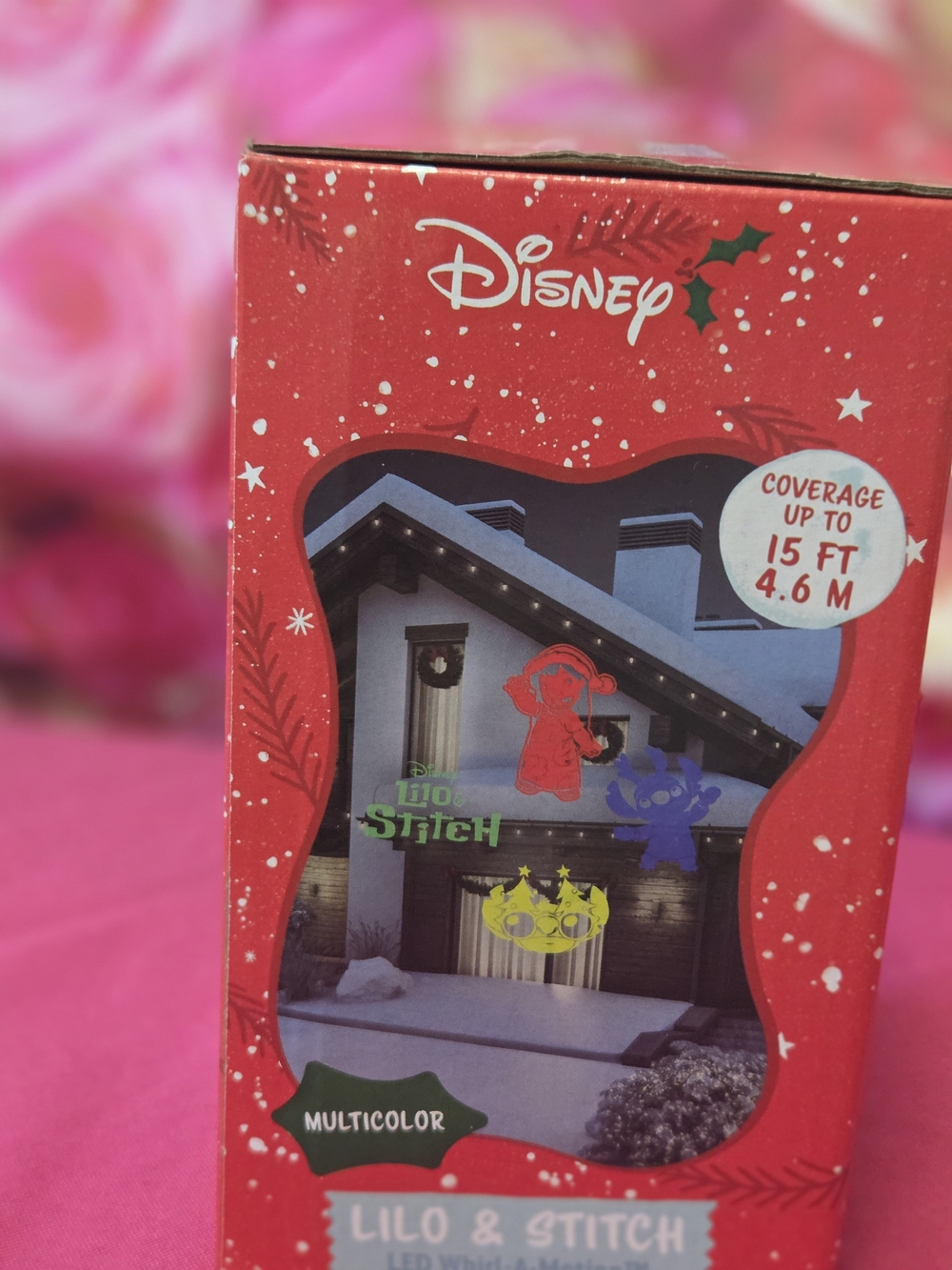 Disney Lilo & Stitch Multicolor Holiday LED Window Projector